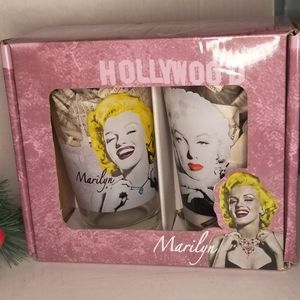 RARE NIB 1985 MARILYN MONROE HOLLYWOOD RADIO DAYS 16 OZ SODA GLASSES